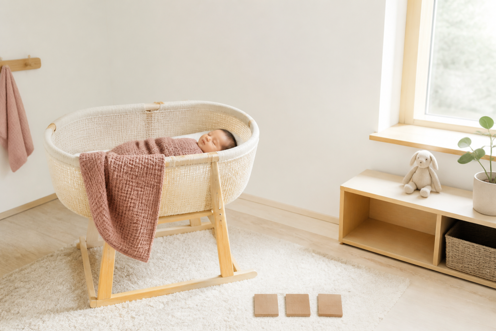 Nyfödd i en minimalistisk nordisk barnkammare – inspiration till korta flicknamn
